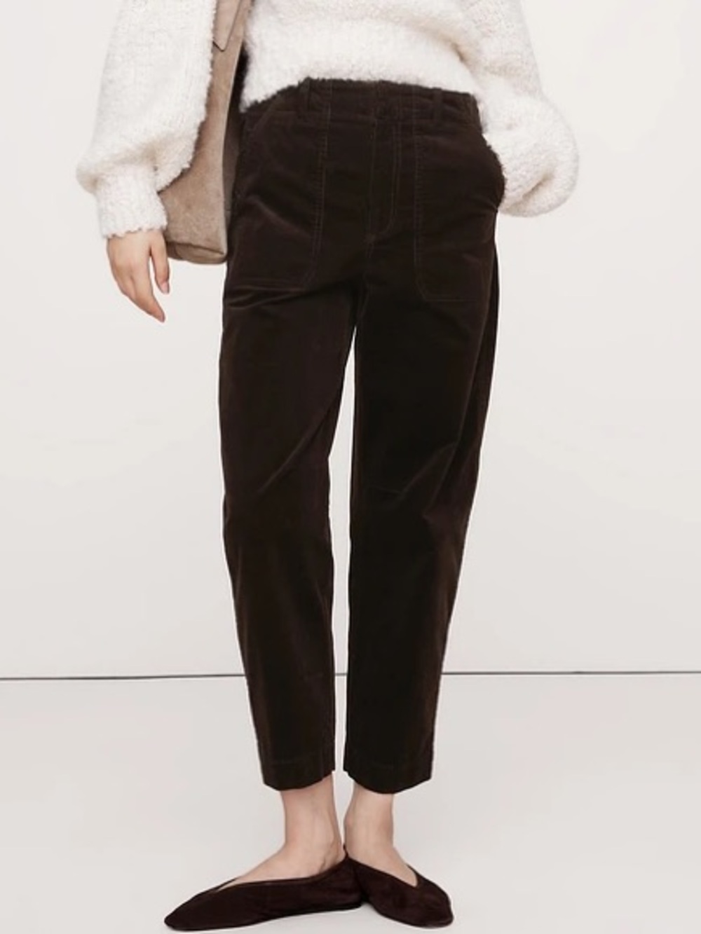 Banana Republic Chocolate Brown Corduroy Barrel Pants